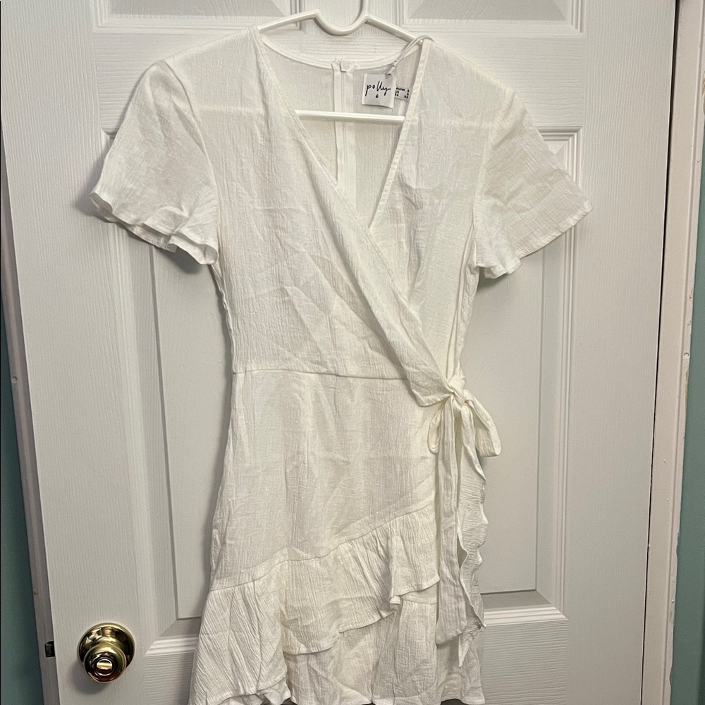 Princess Polly Ivory Wrap Mini Dress